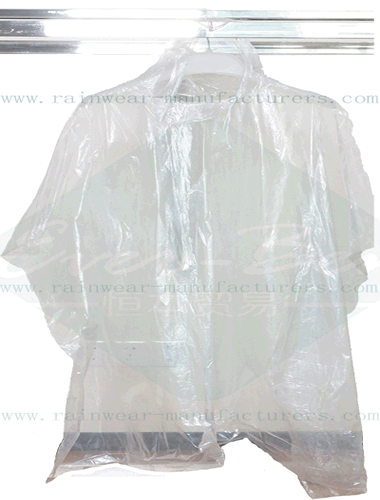Transparent clear PE disposable poncho rain gear